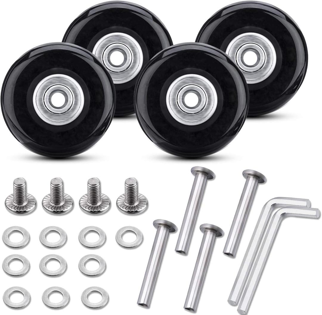 OCGIG Set of 4 Luggage Suitcase Replacement Wheels Repair Axles Repair Kit (50x18mm, 50x18mm)