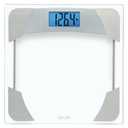 Taylor Digital Scales for Body Weight, Highly Accurate 400 LB Capacity, Unique Blue LCD, Stainless Steel Accents Glass Platform, 12.2 x 12.2 Inches, Clear