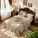 LBRO2M 1000 Thread Count 100% Egyptian Cotton Sheets Set King, 4 Piece Sets Bed Sheet Deep Pocket Sheet Set 16" Soft Comfortable All Season (King, Linen)