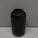 Black Ceramic Vase, 8 Inch Ribbed Flower Vase for Bouquet and Pampas Grass, Modern Wide Mouth Decorative Vase for Dining Table, Kitchen Shelf, Wedding Centerpiece