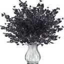 Sggvecsy 15 Pcs Babys Breath Artificial Flowers Gypsophila Bouquets Bulk Real Touch Fake Silk Flowers for Home Halloween Wedding DIY Floral Arrangement Table Centerpiece Festival Decoration (Black)
