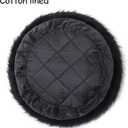 Dikoaina Faux Fur Cossack Russian Style Hat for Ladies Winter Hats for Women (Black, M)