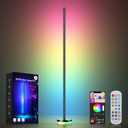 Corner Floor Lamp, RGBICW LED Corner Lamp with 1300lm Smart Modern Floor Lamp,App & Remote Control,Music Sync,Color Changing Standing Lamp for Bedroom Living Room and Gaming Rooms