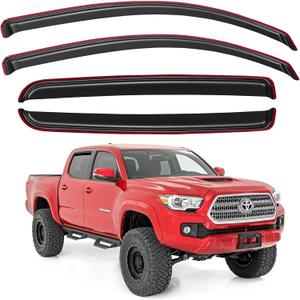 in-Channel Window Visors Rain Guards for 2016-2023 Toyota Tacoma Double Cab, Window Vent Wind Deflectors Visors Shades for 16-23 Tacoma (2016-2023 Tacoma Double Cab)