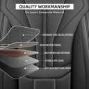 HChengkikz Car Seat Covers Full Set, Full-Wrap Waterproof Faux Leather with Memory Foam Lumbar Support, Airbag Compatible, Universal Fit for SUV Truck Pickup Sedan (Black)