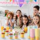 200 Pcs Ice Cream Cups Bulk Paper Disposable Dessert Bowls Ice Cream Bowls Paper Dessert Cups Sundae Soup Yogurt Cold or Hot Food Party Supplies for Summer Party Decoration (6 oz)