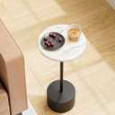 Drink Table Pedestal, Round Side Table, Drink Tables for Small Spaces, Pedestal End Table, Small Pedestal Table (Black)