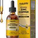 Liposomal Zinc Copper Liquid Drops, 50mg Zinc Picolinate with Copper, Selenium, Vitamin C&D3 for Immune & Thyroid Support, Fast-Absorbing Mineral Supplements for Men & Women, Blueberry, 2 Fl Oz