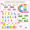 Capoda Spring Easter Bulletin Board Decorations Set - 3D Rainbow Hopping into Spring Classroom Decorations, Easter Bunny Egg Cutouts, Borders for Bulletin Boards Wall Door Chalkboard Office Supplies