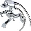 Kingston Brass KS286C ESSEX 3" to 9" Adjustable Centers Wall Mount Clawfoot Tub Filler with Hand Shower, Polished Chrome