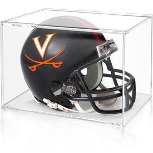 Mini Helmet Display Case, Clear Acrylic Display Cases for 1/2 Football Baseball Helmet Showcase, UV Protection Mini Helmet Storage Box  1 Pack