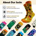 Deez Nuts Novelty Funny Breathable Printed Cotton Socks, Unisex Cozy Knitted Crew Socks with Squirrel Humorous Sayings, Gifts for Friend Bestie Coworker Boss Manager Employer