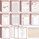 Saypacck 109 Pcs Christmas Trivia Party Game Festival Cards with Pencils Xmas Holiday Guessing Activity for Adult Family Friends Groups Coworkers Annual Festive Events Party Decorations (Classic)