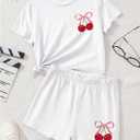 RoseSeek Girl's 2 Piece Summer Outfits Short Sleeve Camo T Shirt and Mini Shorts Clothing Set Tracksuit (White)