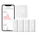 SwitchBot Wi-Fi Humidity Sensor 4 Pack with Hub 2 (Matter Enabled), IP65 Indoor Outdoor Thermometer Wireless, Humidity/Temperature/Dewpoint/VPD Sensor with Smart Alerts, Compatible with Alexa