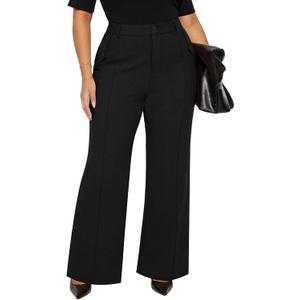 Plus Size Women's Wide Leg Dress Pants - Slacks for Business Casual, Work Clothes for Office, Size XXL-Plus