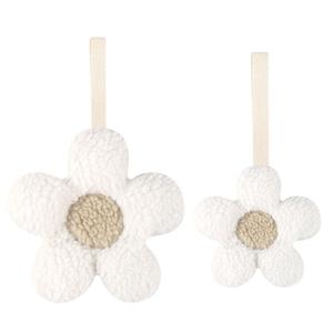 Baby Daisy Pacifier Holder,Light and Soft Dummy Holder Handmade 2 Pack, Decor for Nursing Kids Room (White petals with beige centre)