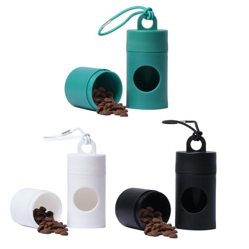 Dog poop bag holder-2 in 1 Dog Waste Bag holder Comes with pet snack box for Leash Lightweight Pet Waste Bag Dispenser，Equipped with nylon rope and buckle (Excluding dog waste bag)(3 Pack) ﻿Pack Of 2