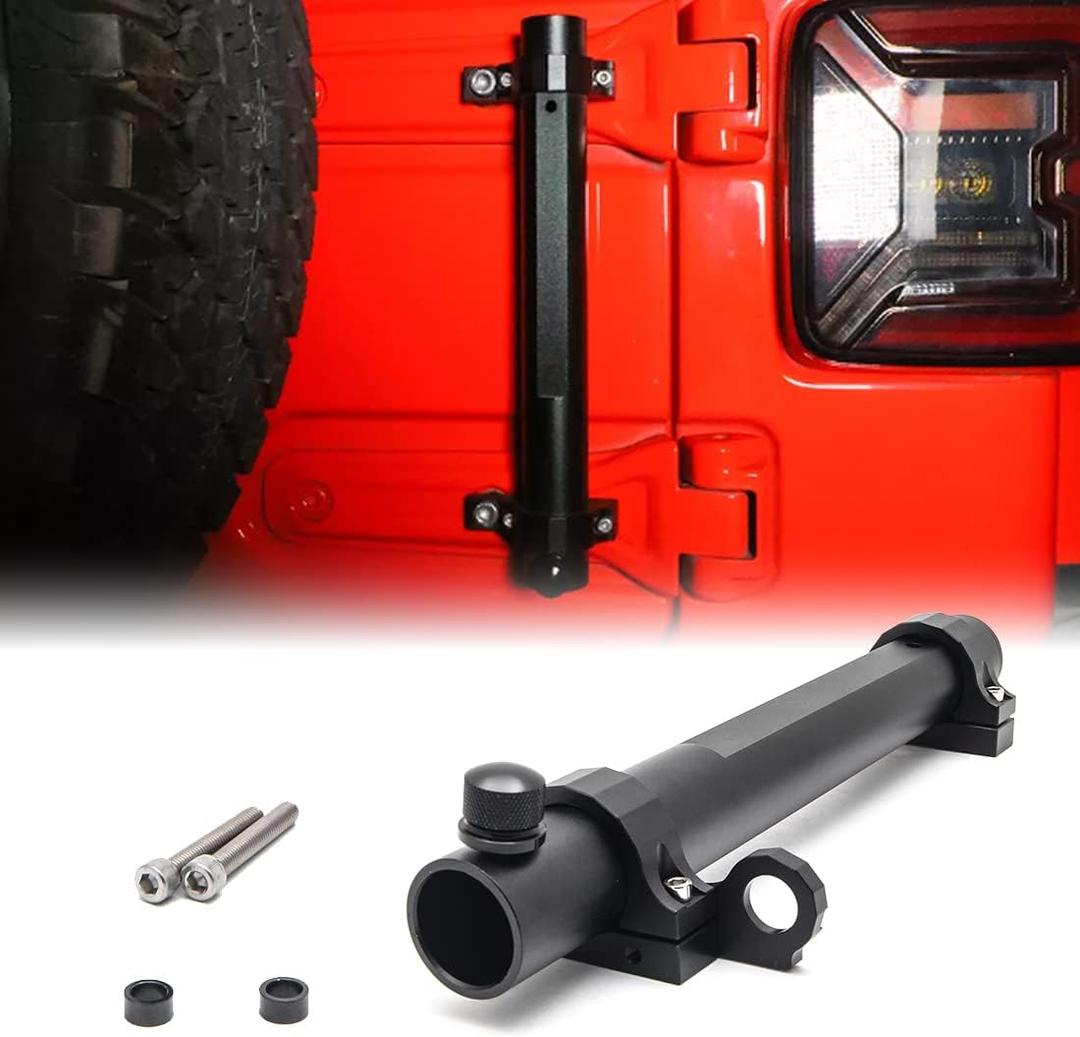 Antenna Flag Pole Tailgate Hinge Flagpole Holder Multi-Function Single Flag & Antenna Holder Compatible for Jeep Wangler JK JL 2007-2021 (Black)