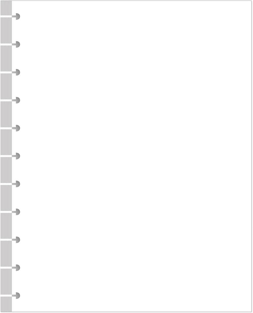 Letter Size Blank Refill Paper, 11-Disc Discbound Blank Paper, 100Sheets / 200Pages TUL Blank Filler Paper, 100gsm White Paper, 8.5'' x 11''