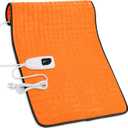 Deepsoon Heating Pad,Electric Heating Pads for Back,Neck,Abdomen,Moist Heating Pad for Shoulder,Knee,Arms,Legs,Dry/Moist Heat & Auto Shut Off,Christmas Gifts for Men and Women,Orange Black,33x17 Inch