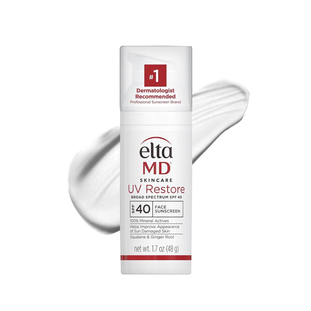EltaMD UV Restore,Face Sunscreen, SPF 40, Mineral Sunscreen for Sun Damaged Skin Repair, Anti-Aging Zinc Oxide Sunscreen Formula, 17 oz