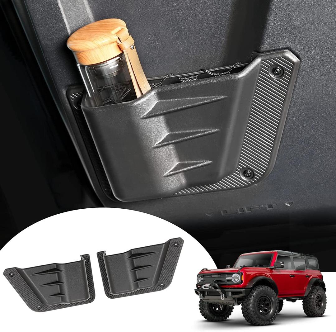 Mabett Rear Door Pocket for Ford Bronco Accessories 20262021-2025, Side Door Storage Box fit Bronco 4-Door, Drilling Required, Black
