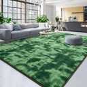 TWINNIS Large Area Rugs for Living Room Bedroom, 5x8 Feet, Super Soft Indoor Thickened Memory-Foam Carpets Easy-Cleaning, Modern Aesthetic Comfy Rug for Kids Room Home Decor, Tie-Dyed Green