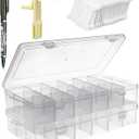 Embroidery Floss Organizer, 2 Removable 18 Compartments Cross Stitch Thread Storage Box with 200 Plastic Embroidery Floss Bobbins, 1 Floss Winder and 1 Marker