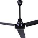 60" Black Weatherproof Industrial Ceiling Fan  High-Performance DC Motor  Wall Control  Ideal for Outdoor Patios, Warehouses & Gyms