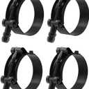 ISPINNER 4 Pack 1.25 Inch Stainless Steel T-Bolt Hose Clamps, Clamp Range 41-46mm for 1.25" Hose ID (Black)