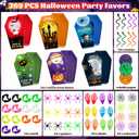 269 PCS Halloween Party Favors for Kids, 24 Pack Coffin Box Treat Goodie Bags with Non-Candy Treats Toys Bulk for Trick or Treat, Halloween goodie bag stuffersKids Prizes Classroom Basket Stuffers