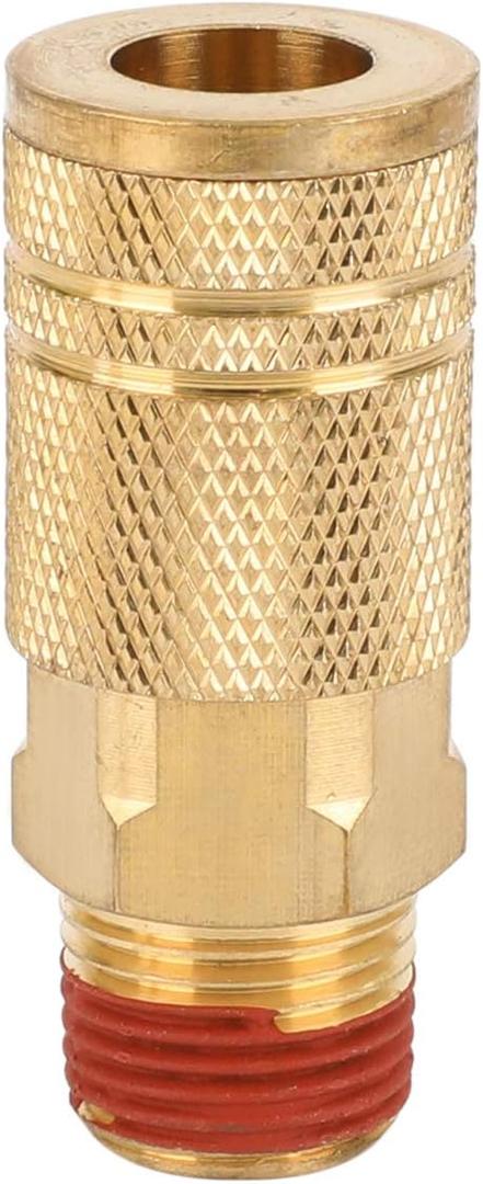 WYNNsky Industrial Air Coupler, 1/4 Inch Body Size, 3/8 Inch NPT Male Threads Size, Brass Air Compressor Hose Fitting