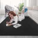IBVIVIC Drum Mat, 4Ft x 5.3Ft Drum Carpet Drum Rug Drum Pad Tightly Woven Fabric with Non-Slip Grip Bottom, Black