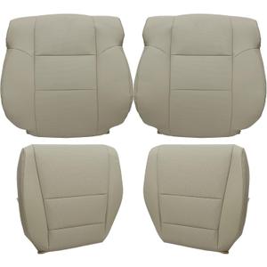 SecosAutoparts Driver & Passenger Bottom & Top Perforated Leather Replacement Seat Covers Tan Compatible with Acura TSX 2009 2010 2011 2012 2013 2014