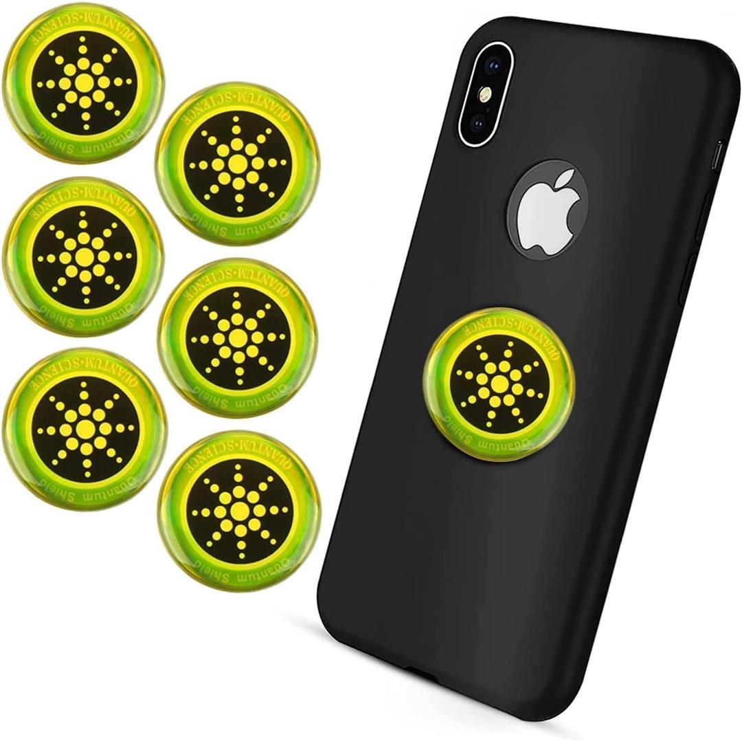 2 x 6 Pieces Emf Stickers Emf Blocker for Cell Phone Radiation Equipment Neutralizers Devices Accessories for Electronic Devices WiFi 5G Tablets Laptops Computers (Gold)