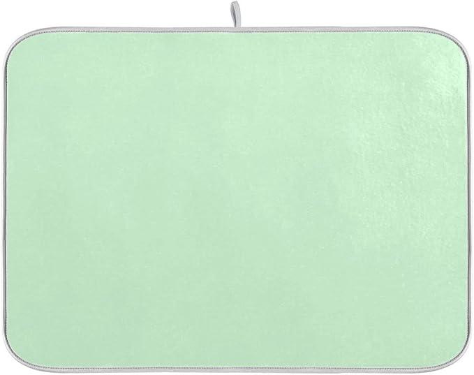 Mint Green Dish Drying Mat for Kitchen Counter Green Drying Mats Ultra Absorbent Reversible Microfiber Kitchen Countertop Protector Dishes Pad Large18x24 inch