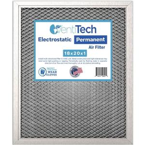 18x20x1 Washable Electrostatic Air Filter. Reusable HVAC & Furnace Air Filter