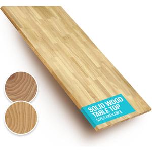 Solid Wood Desk Table Top  Pre-Finished 1.2 Thick Tabletop - Universal Fit for Standing Desks, Countertops & Workstations (55" x 30", Rubberwood)