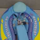 Mambobaby Float with Canopy Size Improved Non Inflatable Infant Pool Float Smart Mambo Float Swim Trainer Add Tail Baby Swim Float Mambo Baby Float Solid Air Free Water Waist Swimming Ring (Boat Blue)