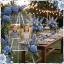 Novabright These Kids Are Getting Married with Adjustable Easel & DIY Stickers Blue Floral Wedding Welcome Sign, 15.8"x23.6" Acrylic Yard Sign for Rehearsal Dinner, Bridal Shower & Wedding Decor