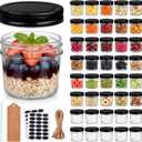 QAPPDA 40 Packs 4oz Glass Mini Mason Jars with Lids(Black), Clear Glass Jars Small Spice Canning Jars for Honey, Jam, Jelly, Wedding Favors, DIY Party Favors, Kitchen Food Storage