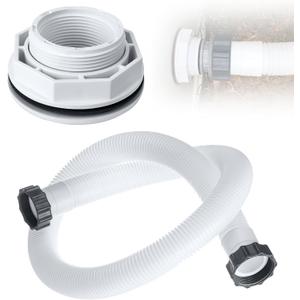 SP1023 1-1/2-Inch FIP Inlet Return Fitting with Hose, Above Ground Pool Inlet Return Fitting with Locknut Gasket Famale Inlet Pipe (FIP) for Hayward SP1023 Swimming Pool Inlet Return Fitting