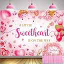 Sweetheart Baby Shower Backdrop for Girl Valentines Baby Shower Decorations 7x5FT A Little Sweetheart is On The Way Banner Sweethearts Candy Hearts Photography Background Photo Props