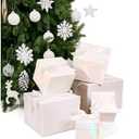 Cholemy 6 Pcs Christmas Gift Boxes With Ribbon Square Gift Boxes for Presents Packaging Xmas Anniversaries Bridal Shower Birthday Bridesmaid Wedding Valentines Party Favor(Iridescent)