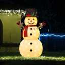 5ft Lighted Pop-Up Snowman, Large Outdoor Christmas Snowman Decoration with 200 LED Lights, Hat, Scarf, Multicolored Lights, for Christmas Yard and Outdoor Display (Batteries Not Included)