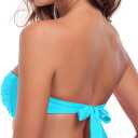 Ocean Blues Women's Sky Blue Strapless Swimsuits for Women Bandeau Bikini Top Tie Back Halter Bathing Suit Top Suit Top, (Size Small)