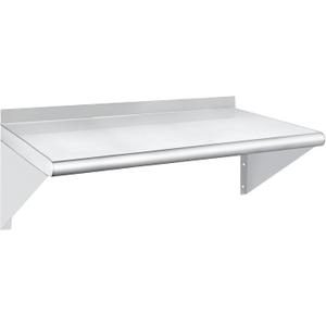HARDURA Stainless Steel Shelf 14" x 24", 240lb Commercial Shelves Wall Mount Metal Shelving with Backsplash and Brackets for Kitchen, Restaurant, Laundry Room and Home