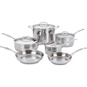 Cuisinart Chef's Classic 10-Piece Stainless Steel Cookware Set, 77-10P1