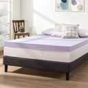 Mellow 4 Inch Ventilated Memory Foam Mattress Topper, Soothing Lavender Infusion, CertiPUR-US Certified, Short Queen